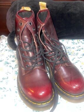 Dr. Martens Burgundy Lace-Up Boots